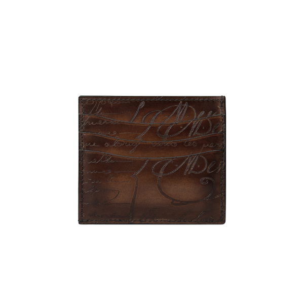 Porte-Cartes BERLUTI Bambou 6CC Cuir Scritto marron