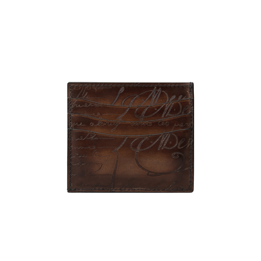 Porte-Cartes BERLUTI Bambou 6CC Cuir Scritto marron