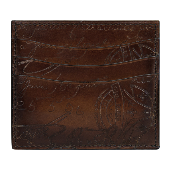 Porte-Cartes BERLUTI Bambou 6CC Cuir Scritto marron