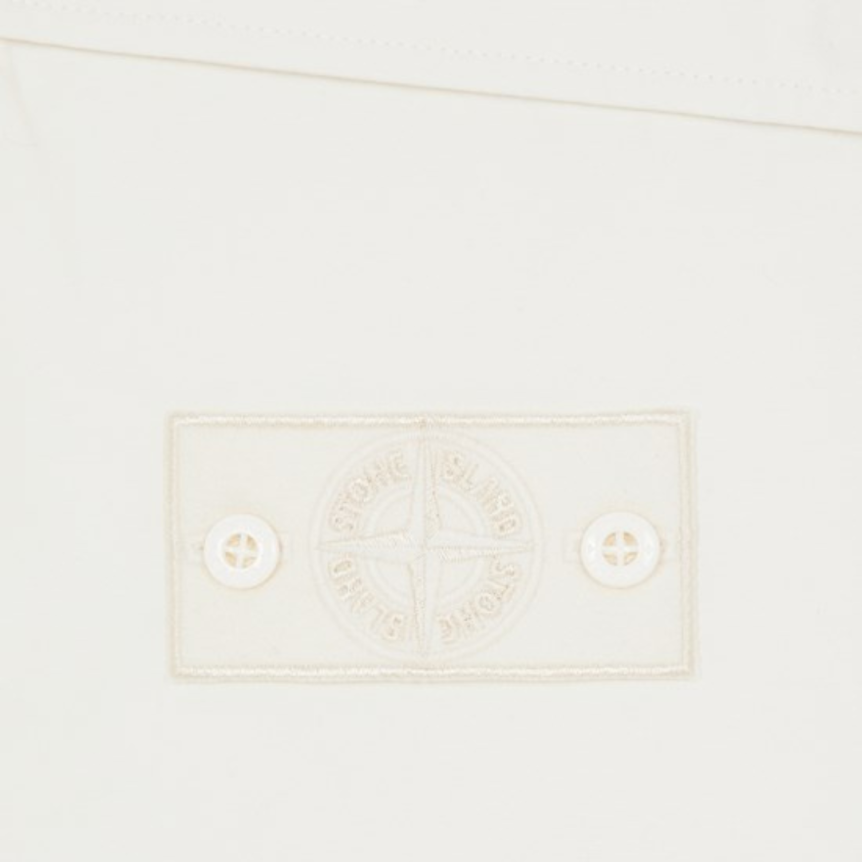 Pantalon STONE ISLAND GHOST PIECE cargo toile coton blanc