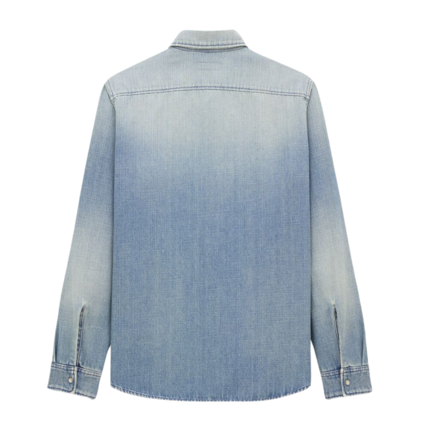 chemise SAINT LAURENT oversize coton denim lake blue bouton pression