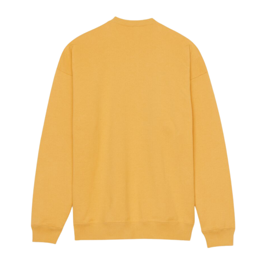 SAINT LAURENT sweat-shirt col rond molleton coton jaune broderie saint laurent