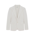 veste simple boutonnage col flèche gabardine laine vierge craie