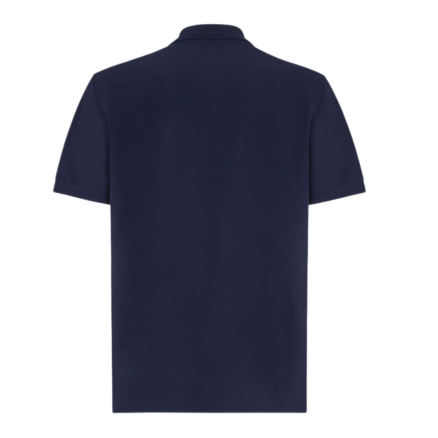 FENDI Polo classique piqué de coton bleu broderie Made in Fendi
