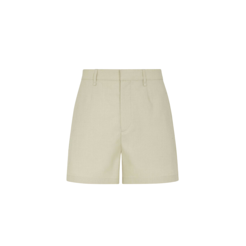 Short couture FENDI taille haute laine beige