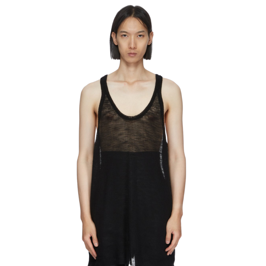 Débardeur RICK OWENS CUNT TANK laine vierge noire