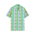 Chemise bowling ample coton carreaux patch poitrine