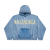 Sweat-shirt capuche coton bleu ciel logo écriture scotch