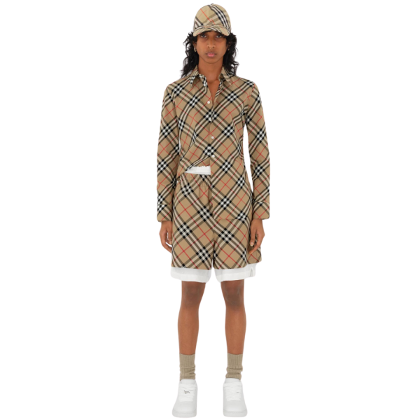 casquette baseball BURBERRY coton check beige Equestrian Knight