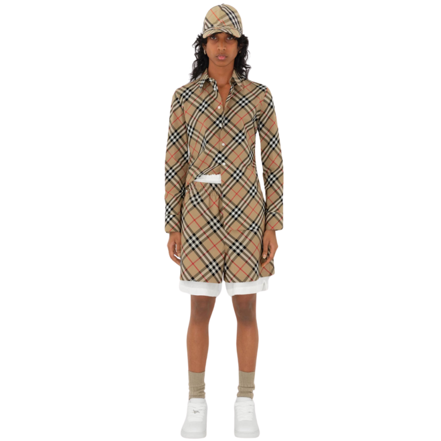 casquette baseball BURBERRY coton check beige Equestrian Knight