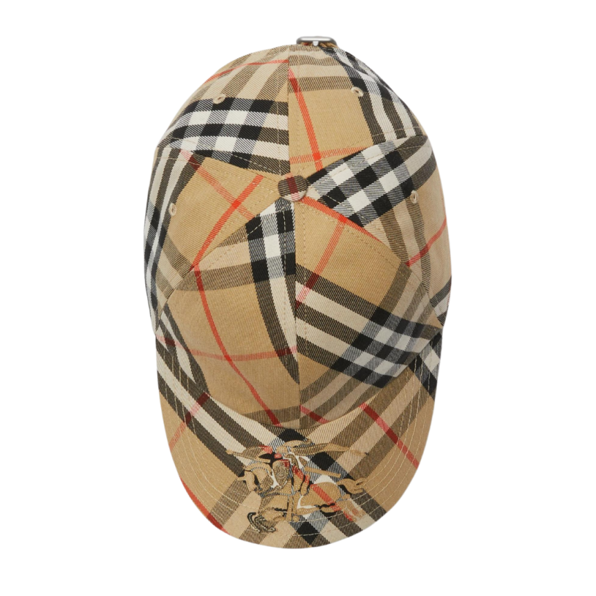 casquette baseball BURBERRY coton check beige Equestrian Knight