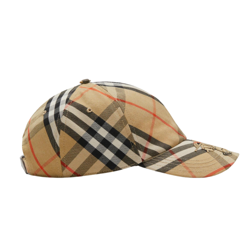 casquette baseball BURBERRY coton check beige Equestrian Knight