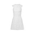 Robe courte sans manches dentelle coton blanc macramé
