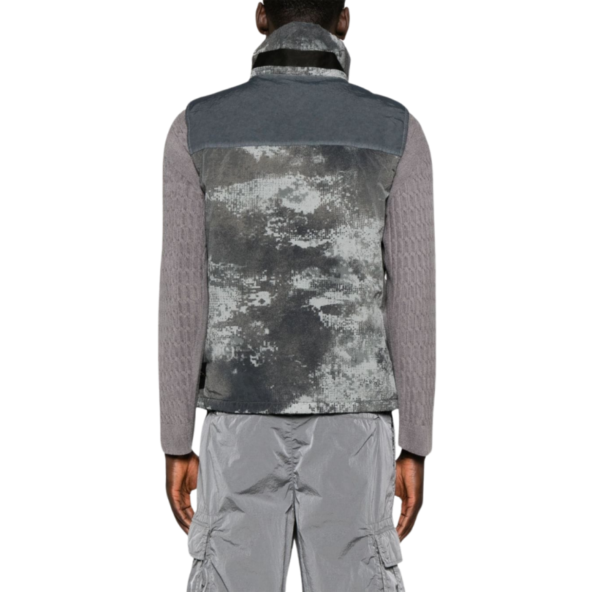 Gilet matelassé STONE ISLAND Dissolving Grid Camo gris