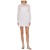 Robe chemise courte coton blanc jupe plissée