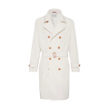 Manteau croisé trench écru revers crantés