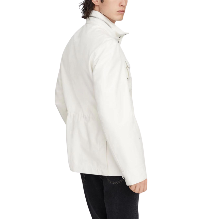 Parka zippée BRUNELLO CUCINELLI lin soie écru