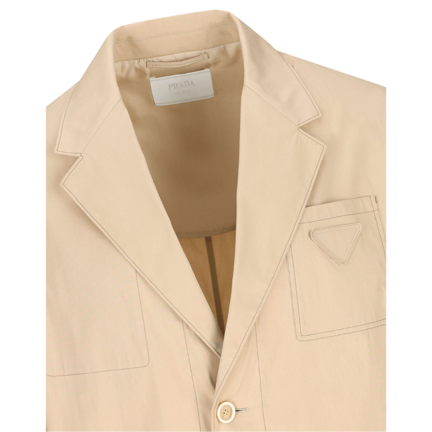 Veste blazer PRADA coton beige surpiqué