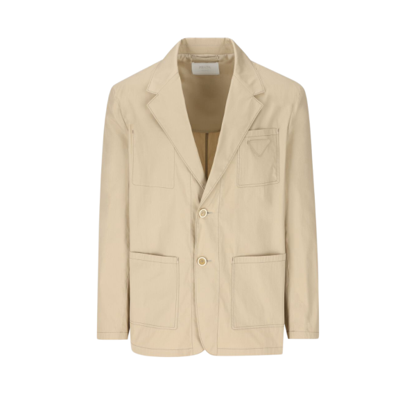 Veste blazer PRADA coton beige surpiqué