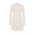 Robe chemise courte coton beige jupe plissée