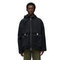 Parka zippée coton compact déperlant noir capuche poches