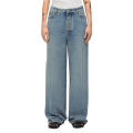 Jean taille haute denim coton bleu delavé