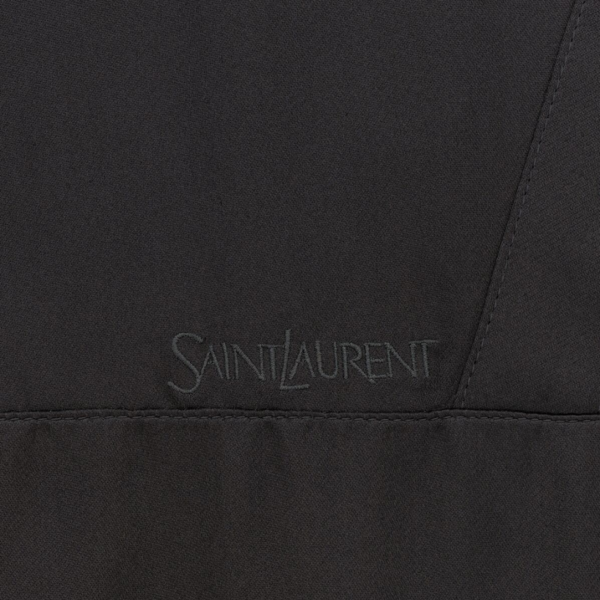 Blouson Teddy SAINT LAURENT bomber satin noir broderie Saint Laurent