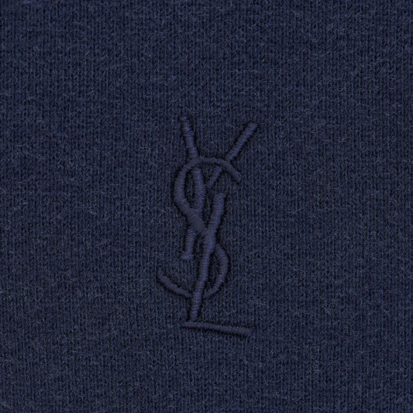 Hoodie SAINT LAURENT Cassandre coton bleu marine broderie YSL