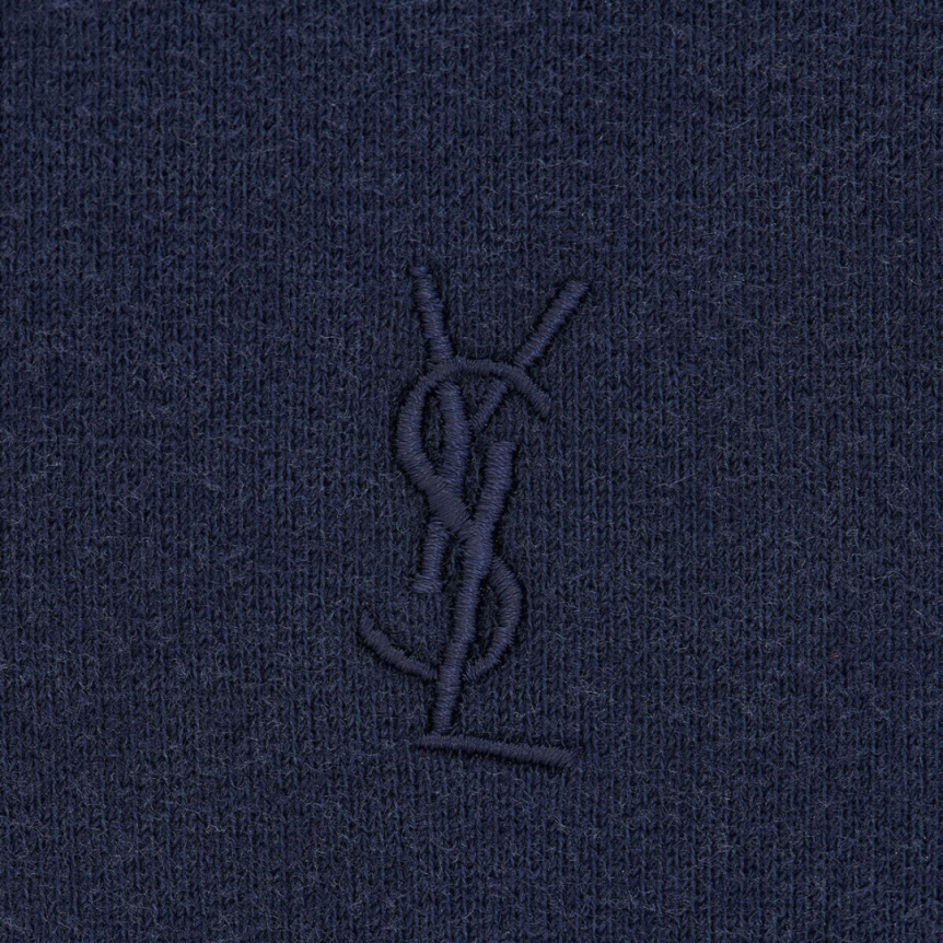 Hoodie SAINT LAURENT Cassandre coton bleu marine broderie YSL