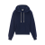 Hoodie Cassandre coton bleu marine broderie YSL