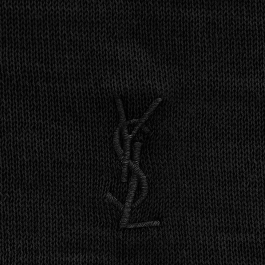 pull polo SAINT LAURENT manche courte laine responsable noir poche