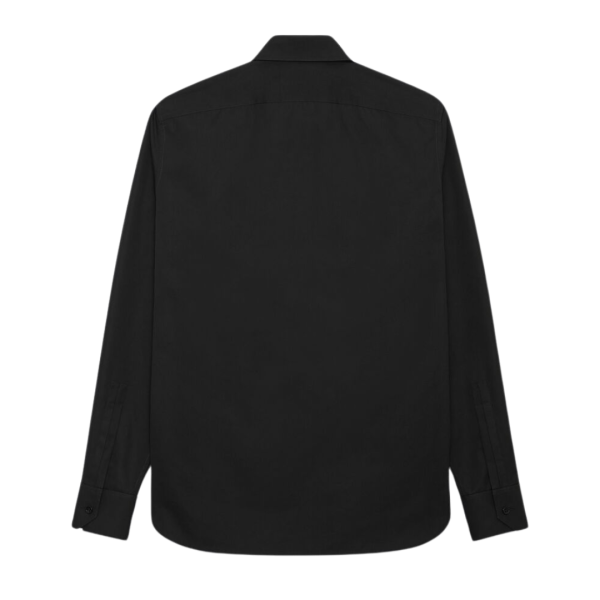 chemise SAINT LAURENT manche longue col Yves popeline coton noir