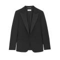 Veste smoking simple bouton laine noir revers pointe satin