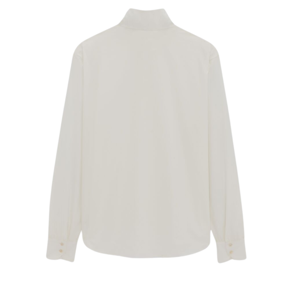 SAINT LAURENT chemise manche longue col cheminée coton ivoire