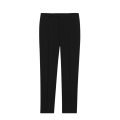Pantalon slim taille haute gabardine laine vierge noire