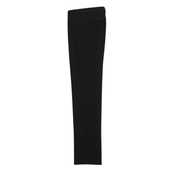 Pantalon SAINT LAURENT slim taille haute gabardine laine vierge noire