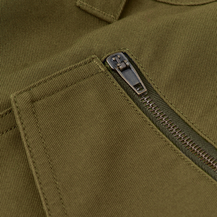 Pantalon LOEWE cargo coton kaki poche zippée argent