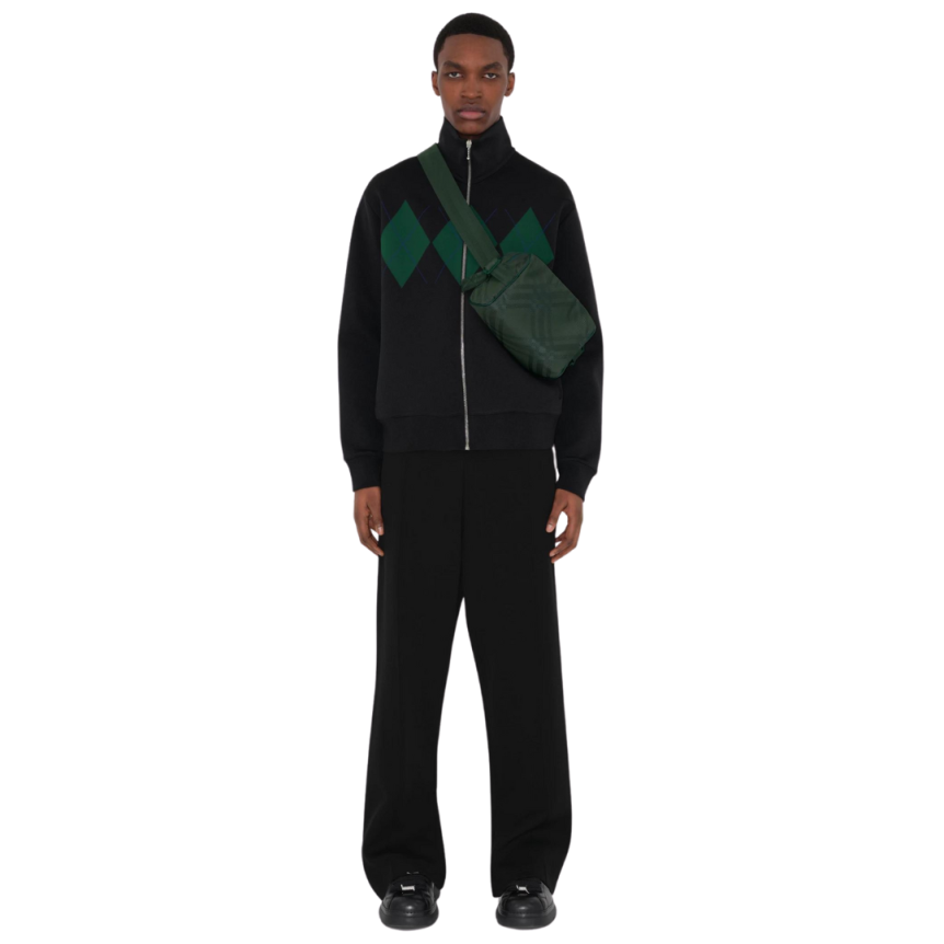 Sac Banane BURBERRY nylon check carreaux vert jacquard