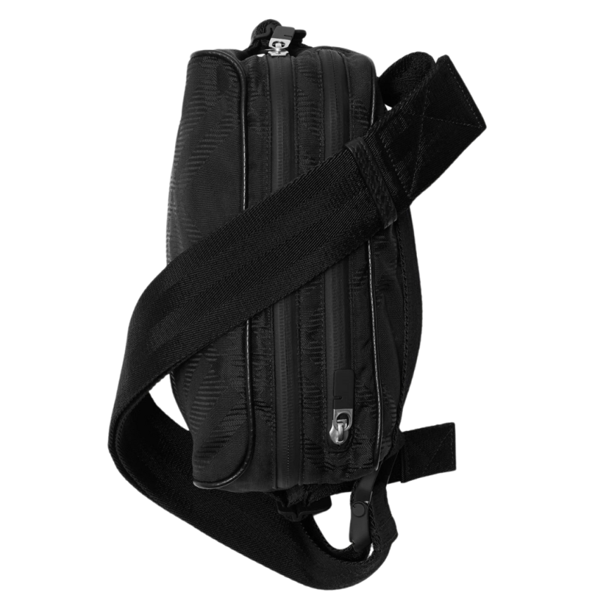 Sac Banane nylon check carreaux noir jacquard