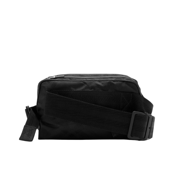 Sac Banane nylon check carreaux noir jacquard