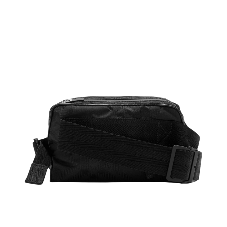 Sac Banane nylon check carreaux noir jacquard