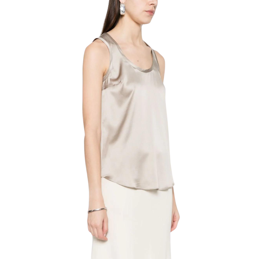 Débardeur BRUNELLO CUCINELLI soie stretch gris beige