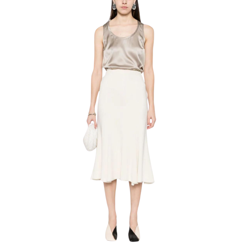 Débardeur BRUNELLO CUCINELLI soie stretch gris beige