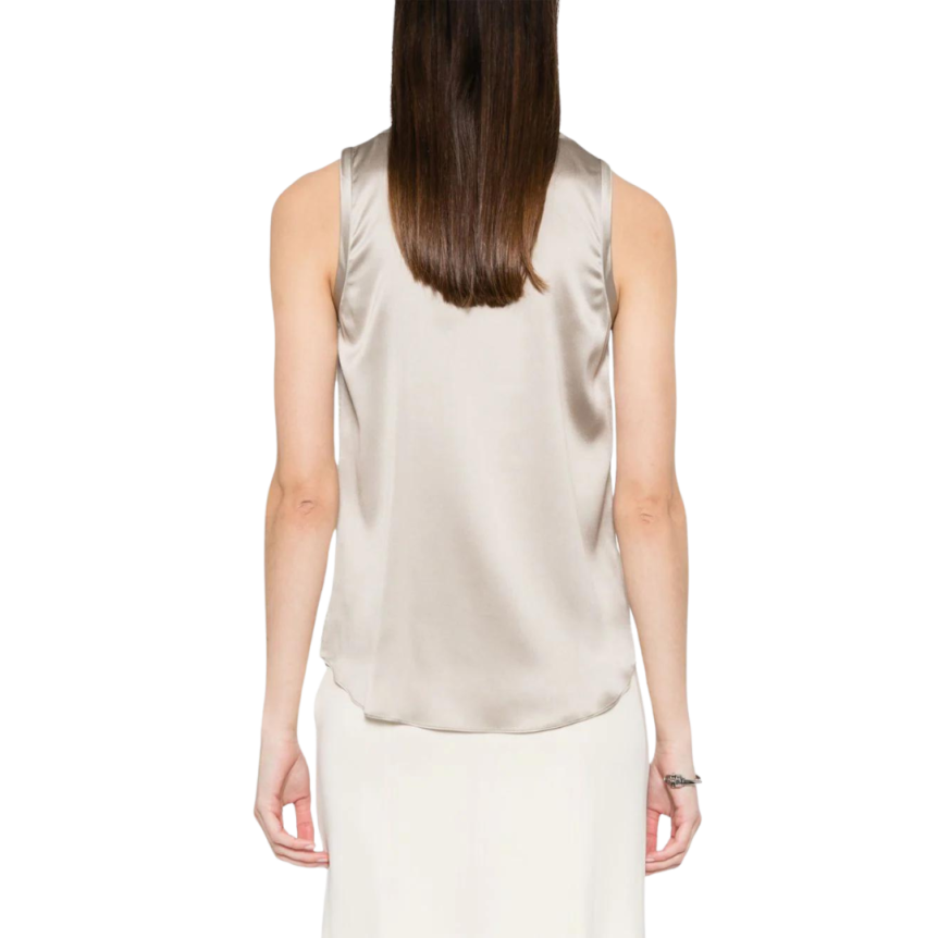 Débardeur BRUNELLO CUCINELLI soie stretch gris beige