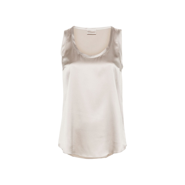 Débardeur BRUNELLO CUCINELLI soie stretch gris beige