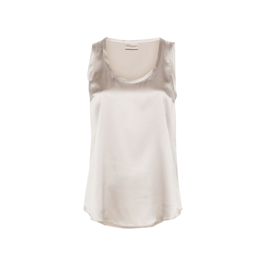 Débardeur BRUNELLO CUCINELLI soie stretch gris beige