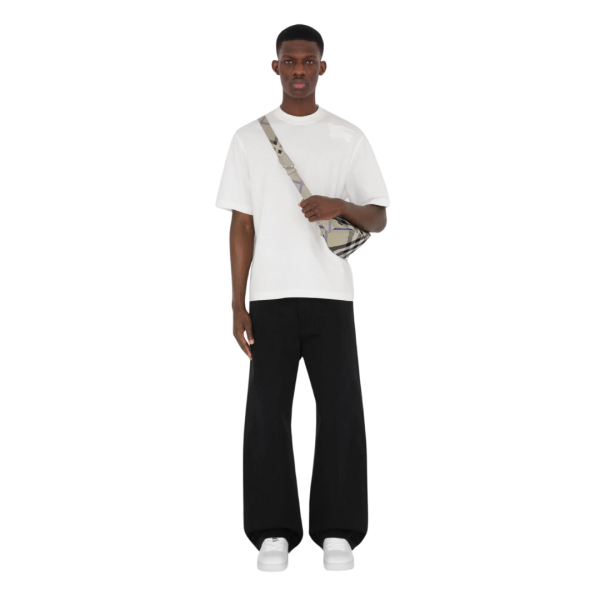 Sac Messenger BURBERRY Banane check gris bleu bandoulière