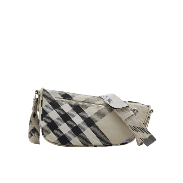 Sac Messenger BURBERRY Banane check gris bleu bandoulière