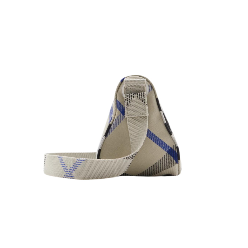 Sac Messenger BURBERRY Banane check gris bleu bandoulière