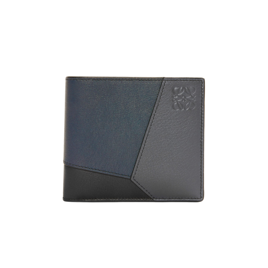 Portefeuille double LOEWE Puzzle cuir bleu marine gris